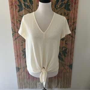 White/Cream Madewell Tie Knot Front Top